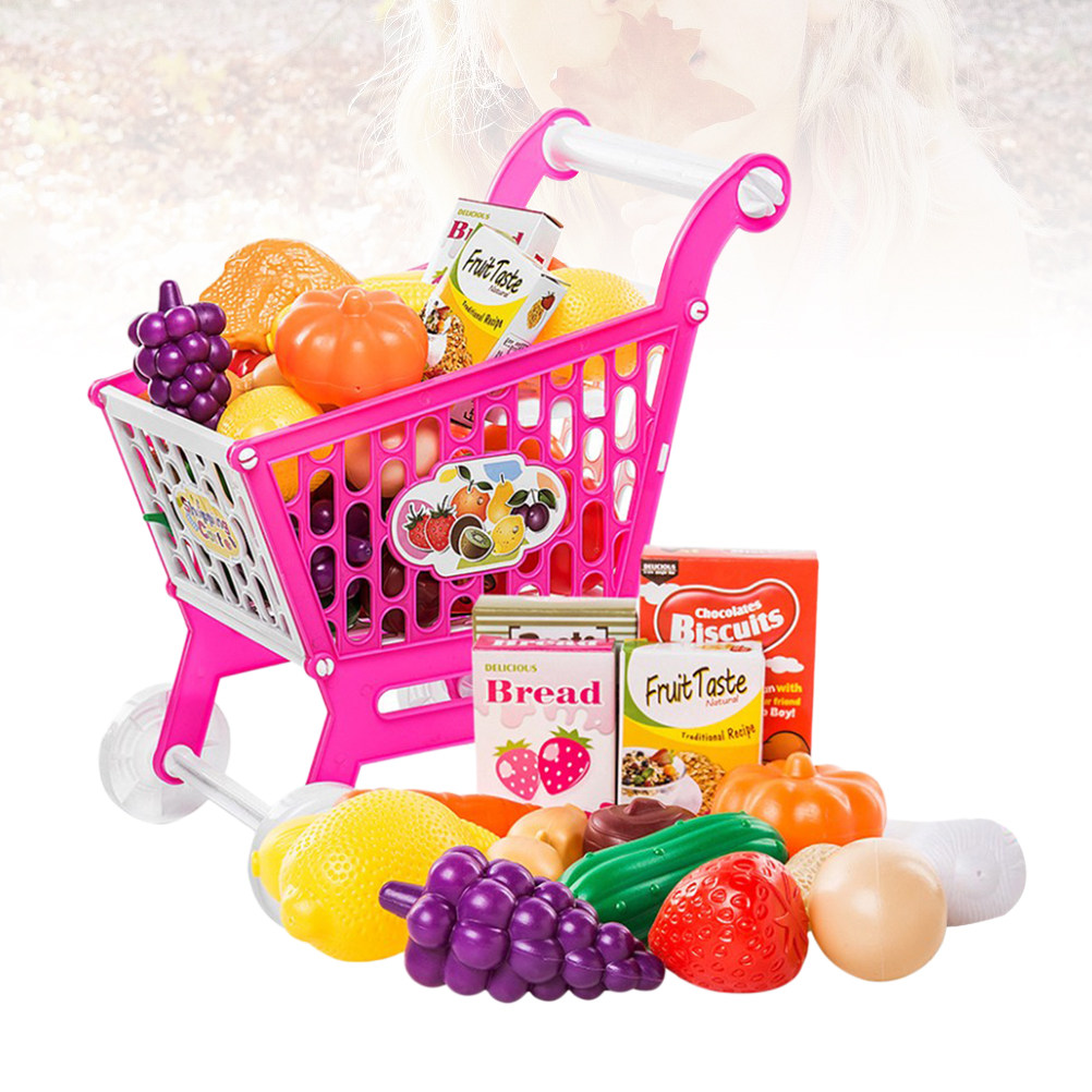 Kitchen Appliances For Kids - 17-delige kinderspeelgoedset met winkelwagentje en keukenapparatuur