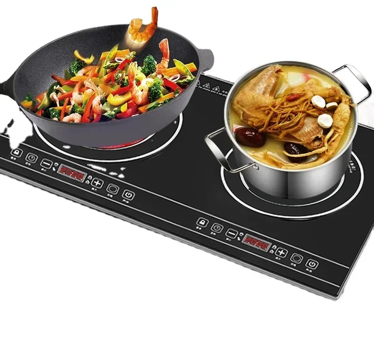 Induction Cooktop Portable - Draagbare elektrische dubbele kookplaat 2000W +